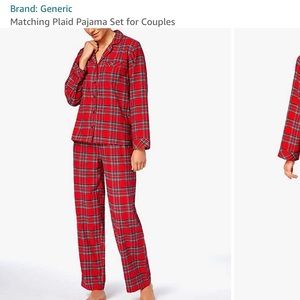 Matching Plaid Christmas pajamas for couple